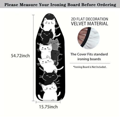Nuxovilar Stacked Cats Ironing Board Cover 15x54 Inches Polyester - color: Ywp99469