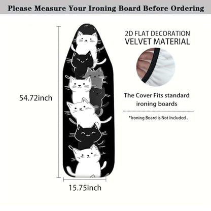 Nuxovilar Stacked Cats Ironing Board Cover 15x54 Inches Polyester - color: Ywp99469
