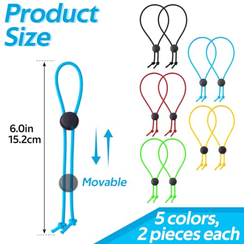 10pcs Sock Clips for Laundry, Elastic Adjustable Stocking Organizer Tie Clips Straps, Latex Laundry Sock Holder Locks for Washing Machine and Dryer- 5 Colors