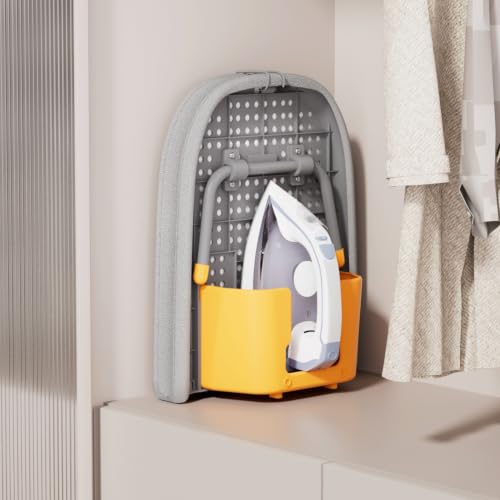 Tabletop Ironing Board with Iron Holder and Silicone Iron Rest Pad,Small Ironing Board for Small Spaces - color: Gray