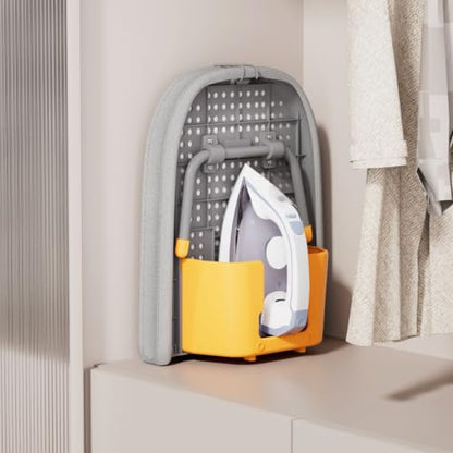 Tabletop Ironing Board with Iron Holder and Silicone Iron Rest Pad,Small Ironing Board for Small Spaces - color: Gray
