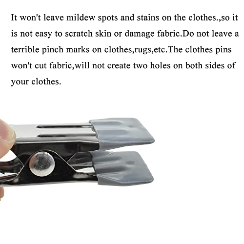Hahiyo Stainless Steel Clothespins Sock Clip Laundry 2.2inch Length with Spring Strong Grip Windproof Easy Pinch Hang Handy Save Space Not Damage Leave Pinch Mark for Clothesline Towel Silver 7PCS - color: Silver-7p