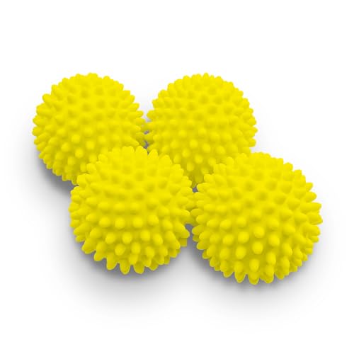 Dryer Balls 4 Pack - Non-Toxic Reusable Dryer Balls (Yellow) - color: Yellow