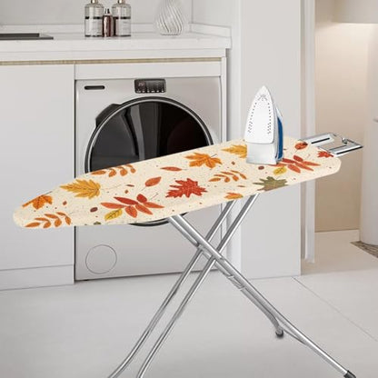 Marple Leaf Ironing Board Cover with Elastic Edge Stain Resistant Iron Board Cover Hook and Loop Fasteners 15x54 Inch Standard Size Pressing Cloth for Ironing - color: Marple Leaf