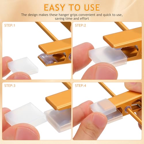 Toyvian Non-Slip Hanger Grips, 50pcs Silicone Clothes Hanger Shoulder Strips Clear Anti-Slip Rubber Clips for Clothes Pants and Dresses Protective Accessories for Home Retail Use - color: Transparent