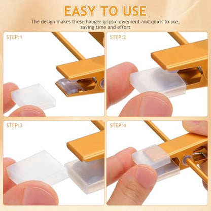 Toyvian Non-Slip Hanger Grips, 50pcs Silicone Clothes Hanger Shoulder Strips Clear Anti-Slip Rubber Clips for Clothes Pants and Dresses Protective Accessories for Home Retail Use - color: Transparent
