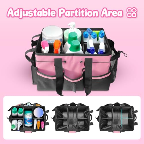 Large Cleaning Caddy Bag-Wearable, Waterproof, Heavy, Duty - color: Pink
