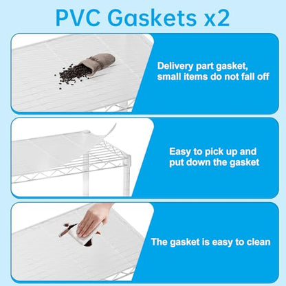 SINGAYE Small Shelves Kitchen Storage Shelf Wire Shelving Metal Adjustable - color: White, size: 3 Tier 11.6"Dx17.6"Wx30"H