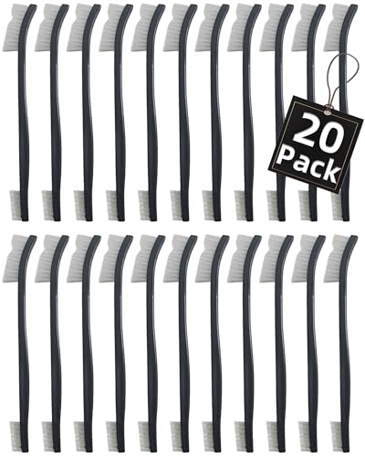 20 Pack Miaozhun Double-Ended Gun Cleaning Brush, 7 Inch Nylon Bristle Brushes, Gun Cleaning Supplies Kit, All Purpose Cleaning Brush with Plastic Handle - color: White Nylon Brush