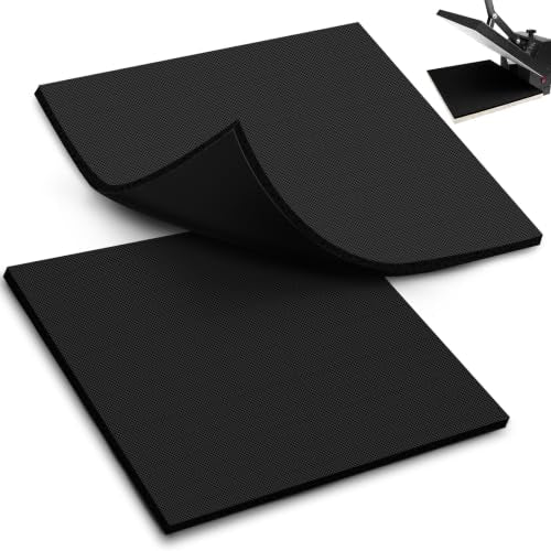 UNIFAMILY 2pack Heat Press Mat 15x15IN, Black Silicone Heat Press Pad, Washable Double-Sided Heat Mat for Heating Press for Vinyl HTV Transfer, T-Shirt Iron, Heat Press Mats - color: Black