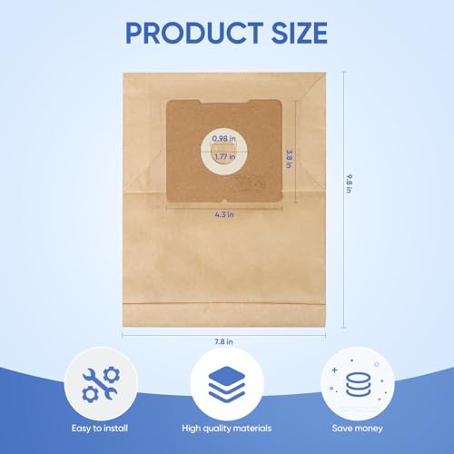 20 Pack Replacement Vacuum Bags Compatible with Bissell Zing 4122, 2154A, 2154W, 2154, 4122D, 1668, 1668C, 1668W, 1608, 2154C Canister Vacuum, Replacement Part Number 2138425