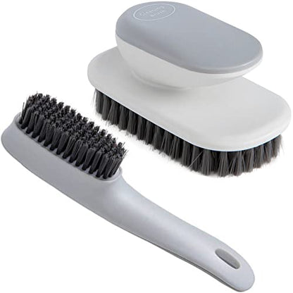 Laundry Scrub Brush 2 Pack Soft Bristle Brush Cleaning Brush for Stains - color: Gray
