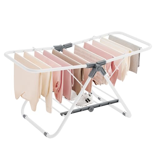 SONGMICS Clothes Drying Rack, Free-Standing Indoor Airer - color: Cloud White