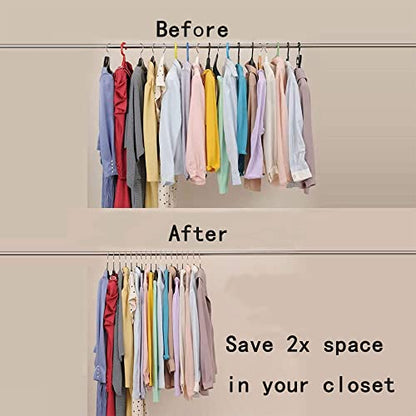 Premium PVC Coating Metal Hangers 40 Pack, Heavyduty, Non Slip Slimline, Suit Jacket T Shirt Hangers, Space Saving Clothes Hanger (Black) - color: Black