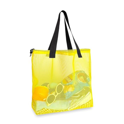 4PCS Large Mesh Beach Tote Bags With Drawstring For Swim,Travel,Poolside - color: Color~2