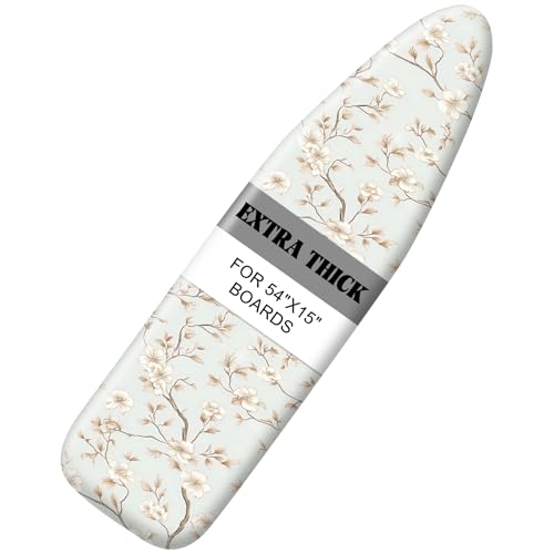 Ironing Board Cover 15"x54"，Standard Ironing Board Replacement Cover，Easy Fit - color: Light Brown, size: 15"x54"