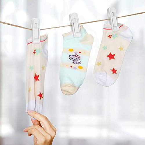 Tinfol 40pc Plastic Hanger Clips - Strong Pinch Grip Clips, White Pant Skirt Clip, Multi-Purpose Finger Clip for Slim-line Clothes Hangers - color: White, size: 40PCS