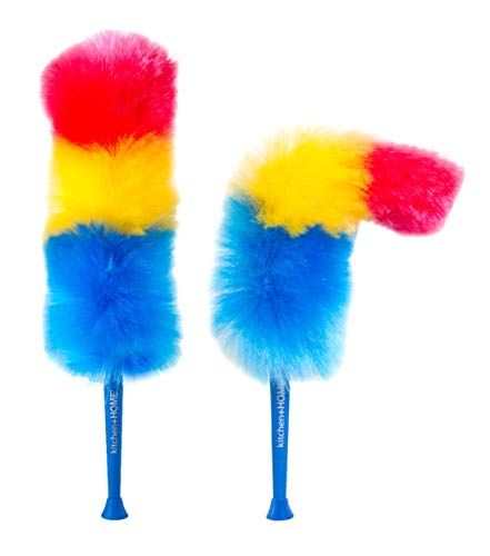 Kitchen + Home 23” inch Rainbow Static Duster - Electrostatic Feather Duster Attracts dust Like a Magnet!