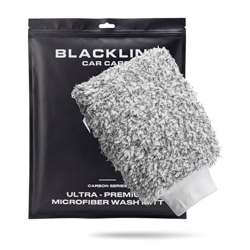 Blackline Microfiber Car Wash Mitt 9"x11" - Scratch & Swirl-Free Plush