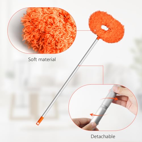 Eunice Ceiling Fan Cleaner Duster with Extension Pole, Orange 4.2FT - color: Orange, size: 4.2FT