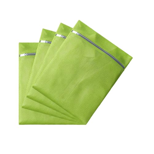 4 pack Mesh Laundry Bags,Mesh Wash Bags,Lingerie Bags for Washing Delicates,12 x 16 Inches lingerie bags for Laundry, Travel Storage Organize Bag for Cotton Clothes,Sheet, Shoes(GREEN) - color: green