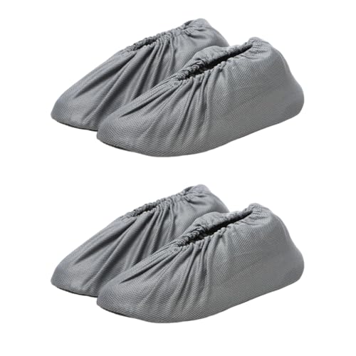 2 Pairs Premium Reusable Shoe and Boot Covers Gray Non Slip Washable Breathable Thickened Boot Covers for Contractors Household Carpet Floor Protection, Fits Virtually Most Shoes, Large - color: Gray