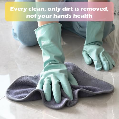 4 Pairs Rubber Kitchen Dishwashing Gloves - Cleaning Gloves Outdoor Chores for Women & Men (Small) - size: Small
