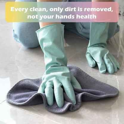 4 Pairs Rubber Kitchen Dishwashing Gloves - Cleaning Gloves Outdoor Chores for Women & Men (Small) - size: Small