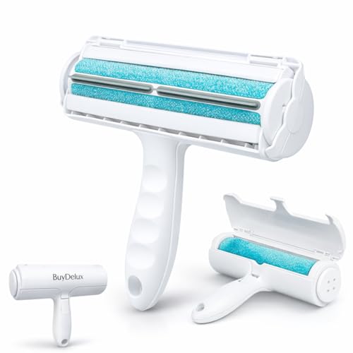 Pet Hair Remover Roller, Reusable Self-Cleaning Lint Roller for Dog & Cat Hair, Fur Removal for Furniture Couch Carpet Car Clothes & Bedding, No Sticky Tape or Refills