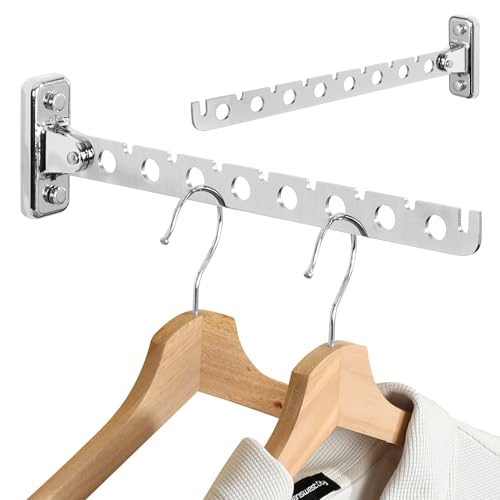 Alise Clothes Drying Racks Wall Mounted Coat Hangers,Polished Chrome,2 Pcs - color: Chrome, size: (2 Pack)1008 8-Holes