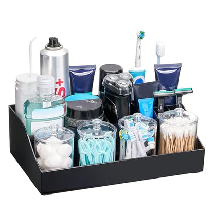 Vtopmart 5 PCS Bathroom Countertop Organizer Sets, Black - color: Black