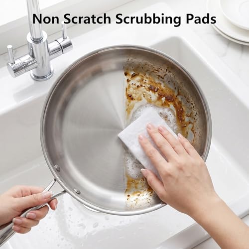 20 PCS Non Woven Scrubbing Pad,4x6 Inch Non Scratch Scouring Pad Light Duty