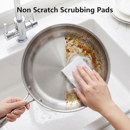 20 PCS Non Woven Scrubbing Pad,4x6 Inch Non Scratch Scouring Pad Light Duty