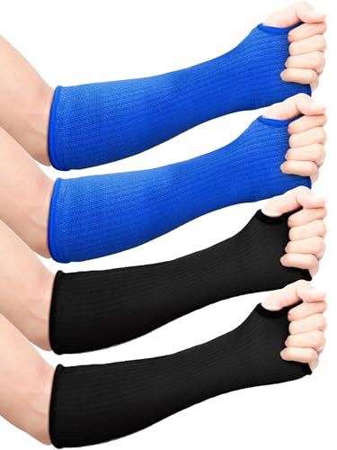 SATINIOR Cut Resistant Arm Sleeves - color: Black, Blue