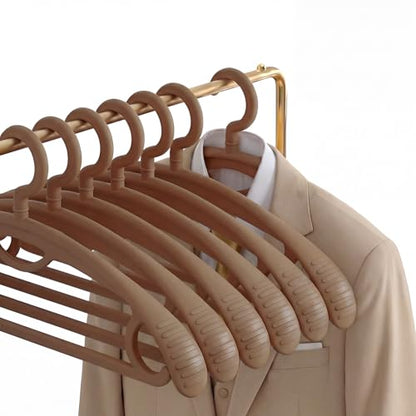 Plastic Clothes Hanger, Extra Thick Plastic Wide Shoulder Adult 360 Degrees Rotate Slip Resistant Standard Clothing Hanger Ideal for Everyday Use Brown 10 Pack - color: A-brown 1.3inch Width