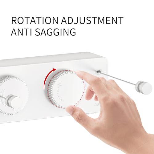 JOOM Retractable Clothesline Indoor, Dual 2 x 13.8 FT Clothes Lines, White - color: White Locking Update