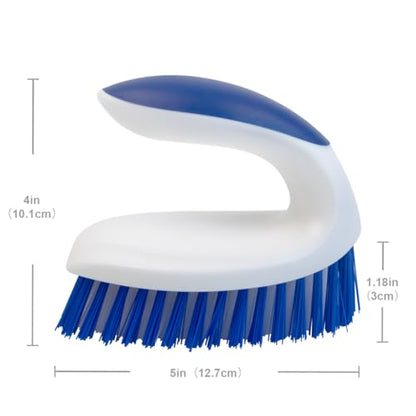 CELOX Stiff Bristle Brush for Cleaning, Hard Bristle Brush for Carpet Cleaning, Blue - color: Blue White Handle , Blue White Brush Head