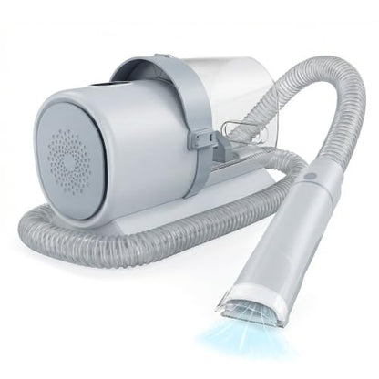 NEWBULIG Pet Grooming Vacuum Kit for Cats and Dogs, 3 Suction Modes - color: Light Grey, size: 13.2"×5.9"×8.1"
