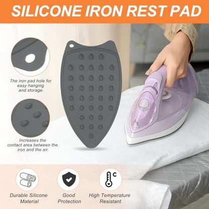 PATIKIL Silicone Iron Rest Pad, Multipurpose Hot Heat Resistant Iron Rest Plate Protective Pad for Ironing Board Hot Resistant Steamer Steam Compact Mat, Gray - color: Gray