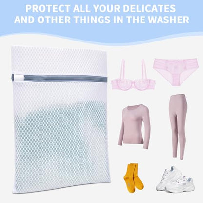 12PCS 12X16IN Laundry Bags Mesh Wash Bags for Strong Zipper - size: 12PCS-12X16IN