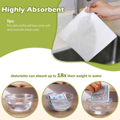 6 Pcs Swedish Paper Cloths for Kitchen, Reusable Paper Towels Washable - color: Flying Animals