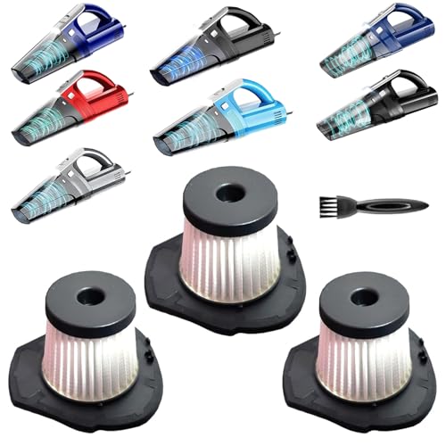 3pack Hepa Filters Replacement Compatible with Drecell VC008C Car Vacuum, Washable Filters Works on SAKOLD Handheld Vacuum Cordless VC008 (Vac isn't included)