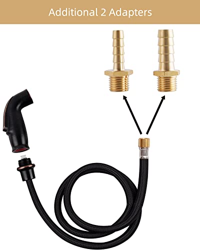 Universal Sink Spray Attachment with Braided Hose Set, Oil Rubbed Bronze - color: Oil Rubbed Bronze, style: braided hose/single spray mode