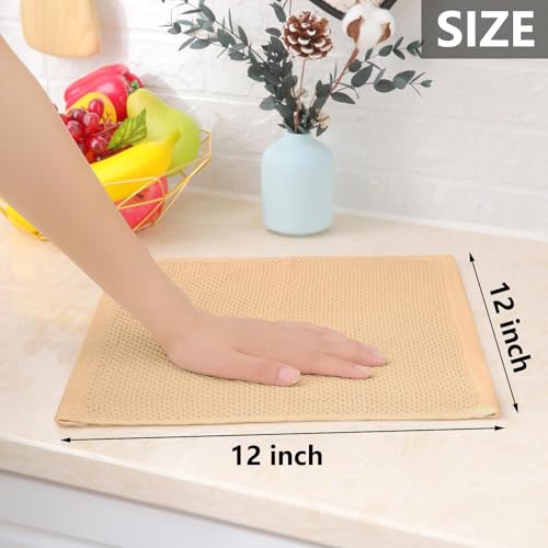 Homaxy 100% Cotton Waffle Weave Kitchen Dish Cloths 24-Pack, Apricot - color: Apricot, size: 12 X 12 - 24 Pack