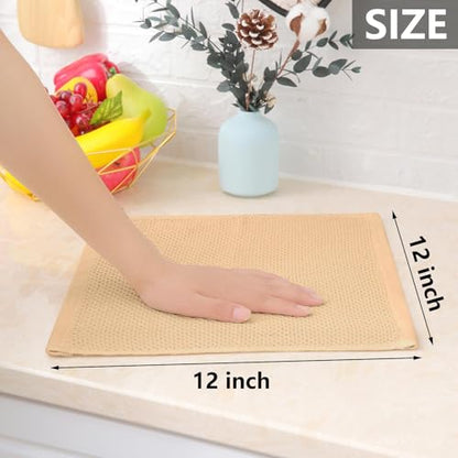 Homaxy 100% Cotton Waffle Weave Kitchen Dish Cloths 24-Pack, Apricot - color: Apricot, size: 12 X 12 - 24 Pack