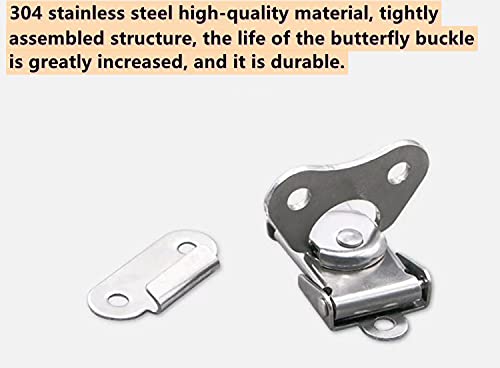 Butterfly Latch - 304 Stainless Steel Spring Loaded Small Butterfly Twist Latch, Buckle Latch,for Suitcases,Wooden Box(2Pcs) - size: 2