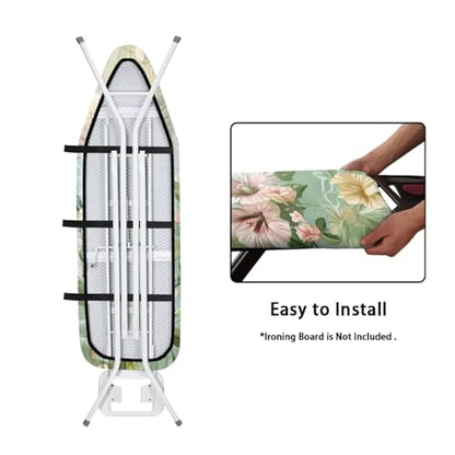 Flower Hummingbird Ironing Board Cover and Pad 15 x 54 Iron Board Protective Ironing Padded Cover Suitable for Standard Ironing Boards Padding Iron Sleeve with Elastic Edge Green - color: Hummingbird Flower 5