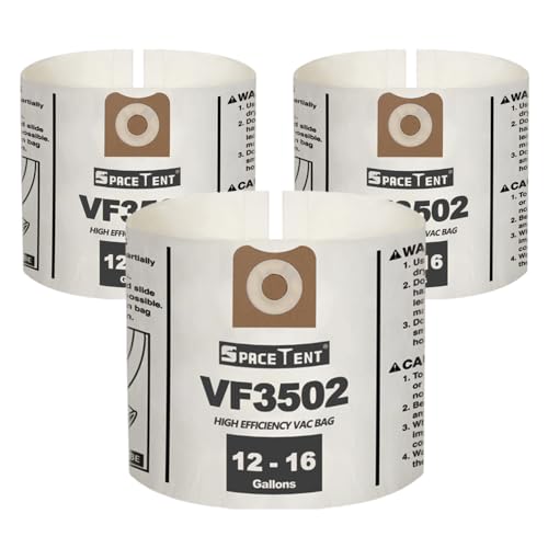 3 Pack VF3502 Replacement Bags for Rigid 12-16 Gallon Wet/Dry Vacuums - size: 3PK, style: Heavy Duty