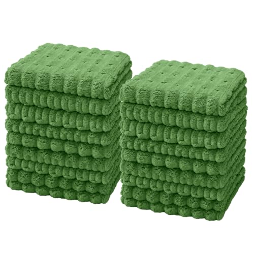 kimteny Microfiber Dish Cloths for Washing Dishes 18 Pack, Dark Green - color: Dark Green, size: 12 x 12 - 18 Pack