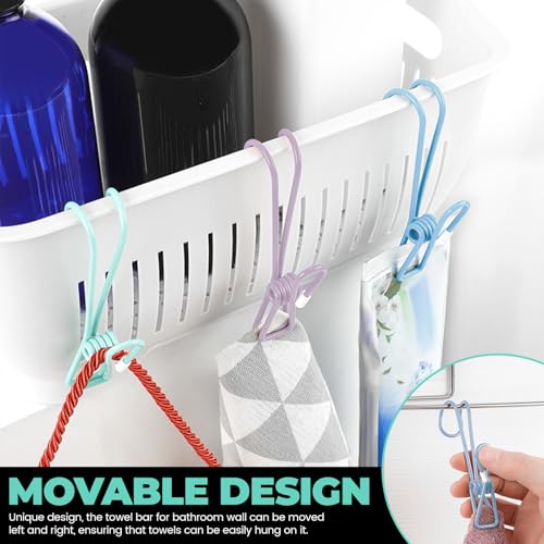 12 Pack Clothes Pins with Hooks, Hanging Clips Anti Rust Metal Laundry Hooks, Multifunctional Hanger Clips for Towels Socks Outdoor Clothesline Closet